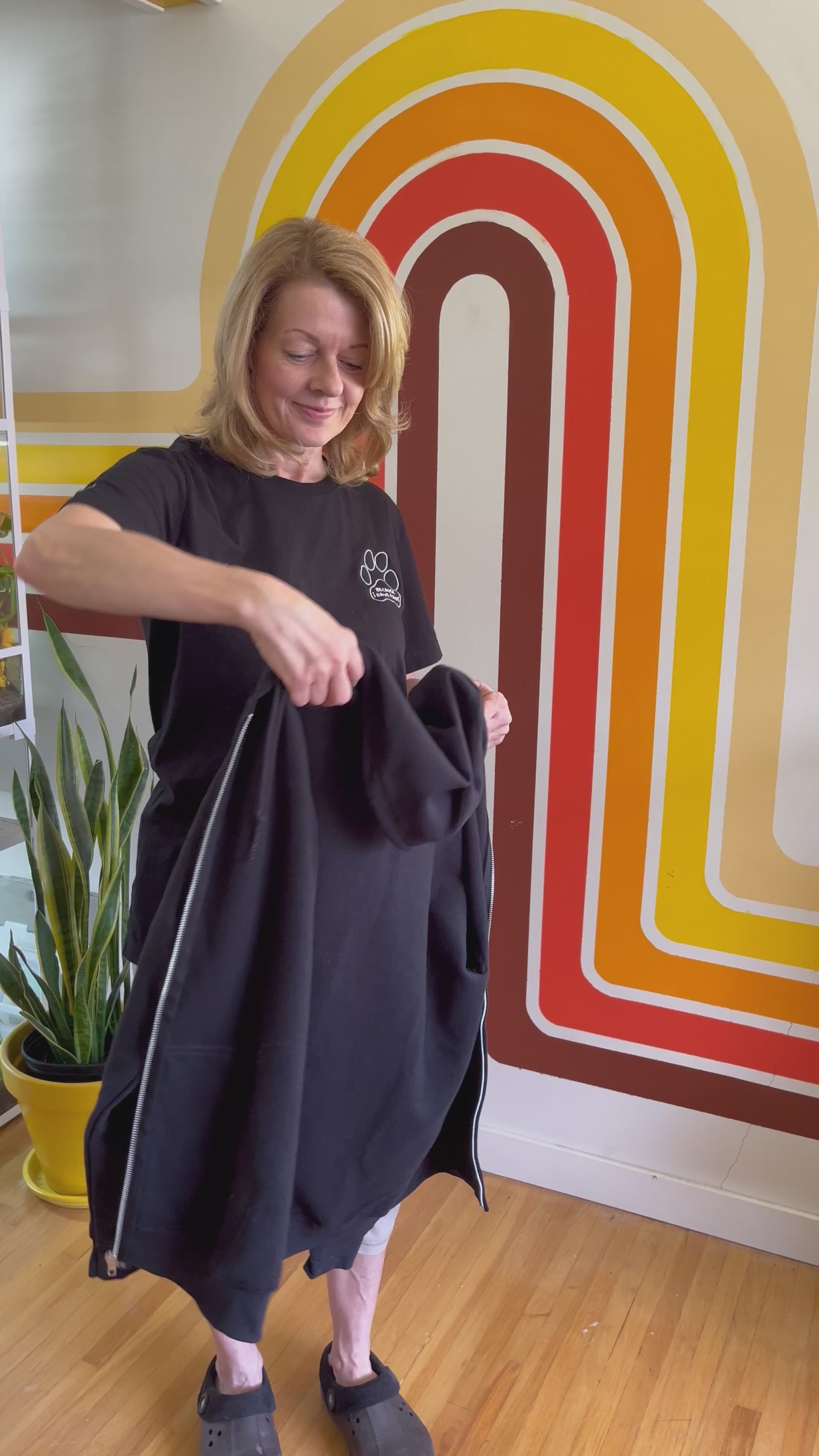 Hoodie with Zipper // Tarot Dog // Unisex Black