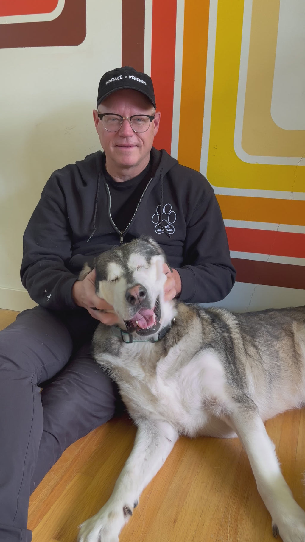 Hoodie with Zipper // Because I Have Paws // Unisex Embroidered