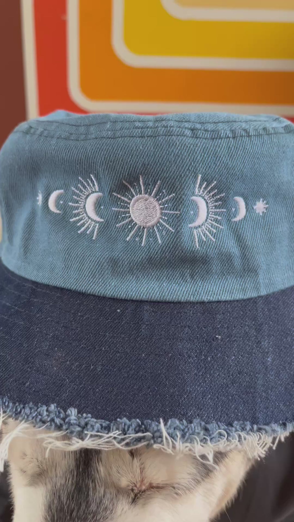 Hat // Serpent & Sky // Denim Bucket Hat // Embroidered