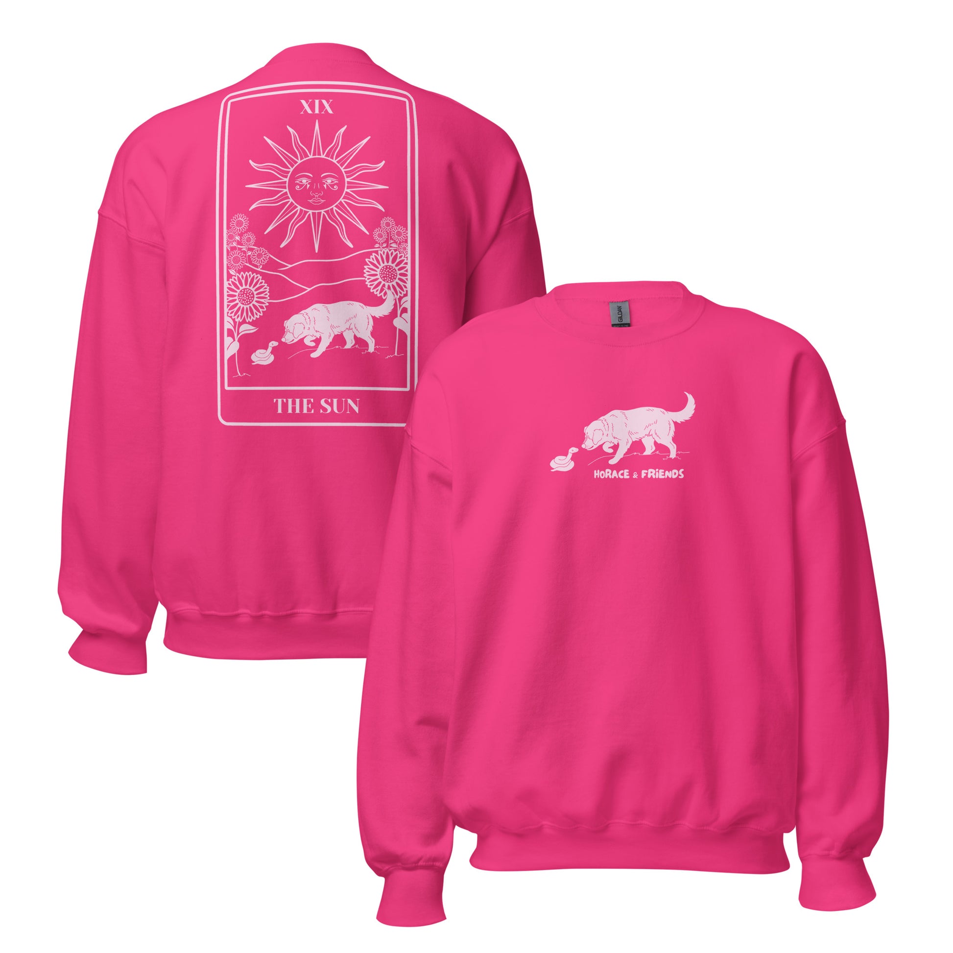 Crewneck // The Sun // Unisex // Hot Pink