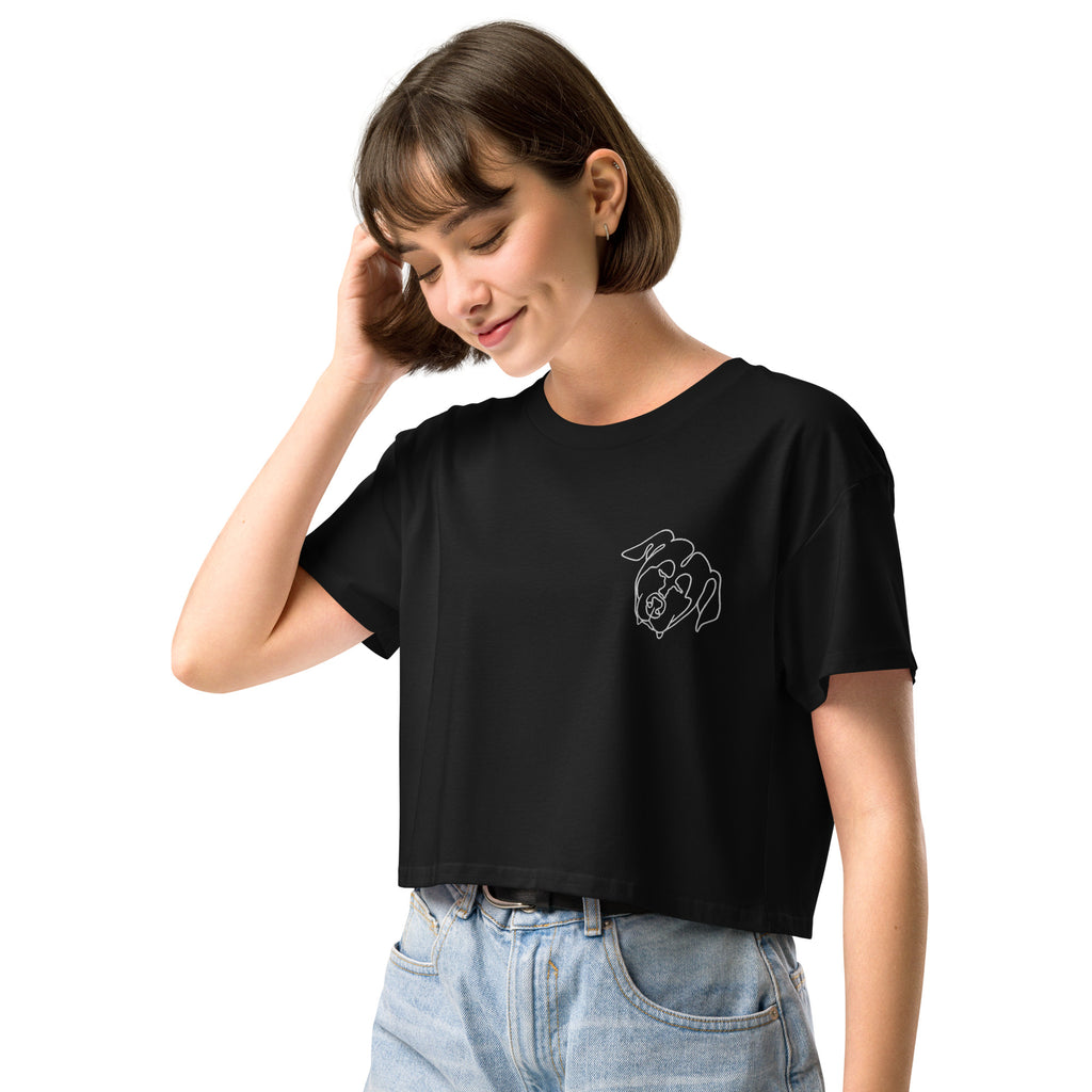 Crop Top // Horace // Black Embroidered